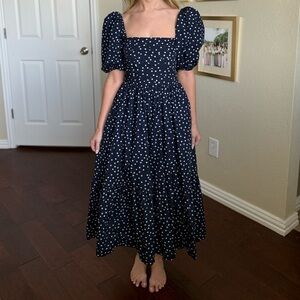 Abercrombie Emerson navy polka dot dress size XS